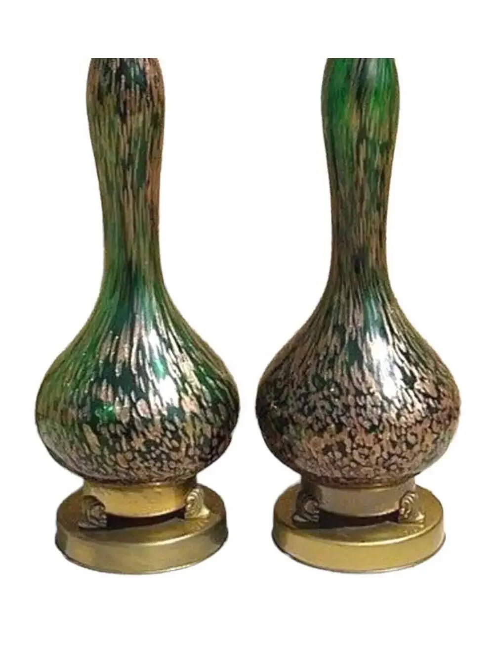 MCM Italy Fratelli Toso Murano Copper Aventurine Lamps Italy